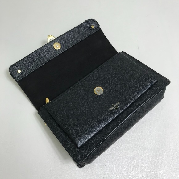 Louis Vuitton Monogram Emplant Portefeuille Chain Wallet Black - Picture 8 of 10